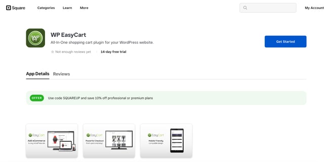 square wordpress plugin: wp easycart on square marketplace